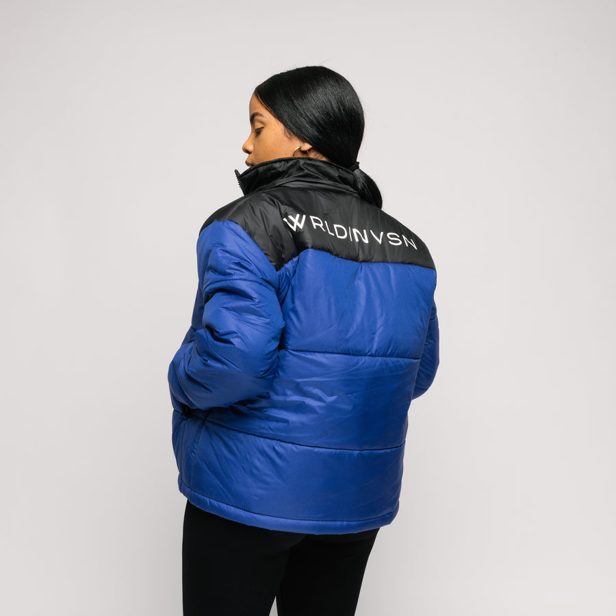 Colorblock Puffer Jacket (Royal Blue)