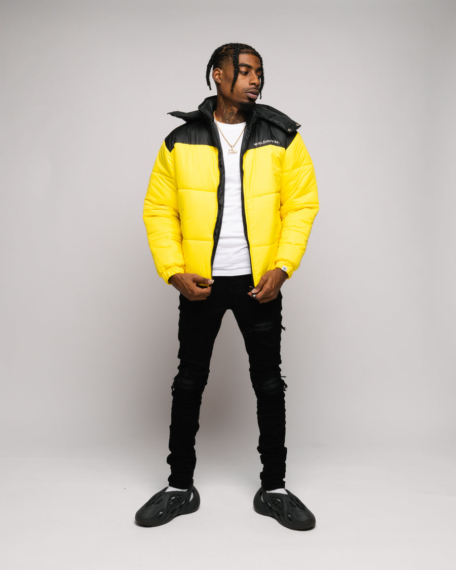 Colorblock Puffer Jacket (Yellow)