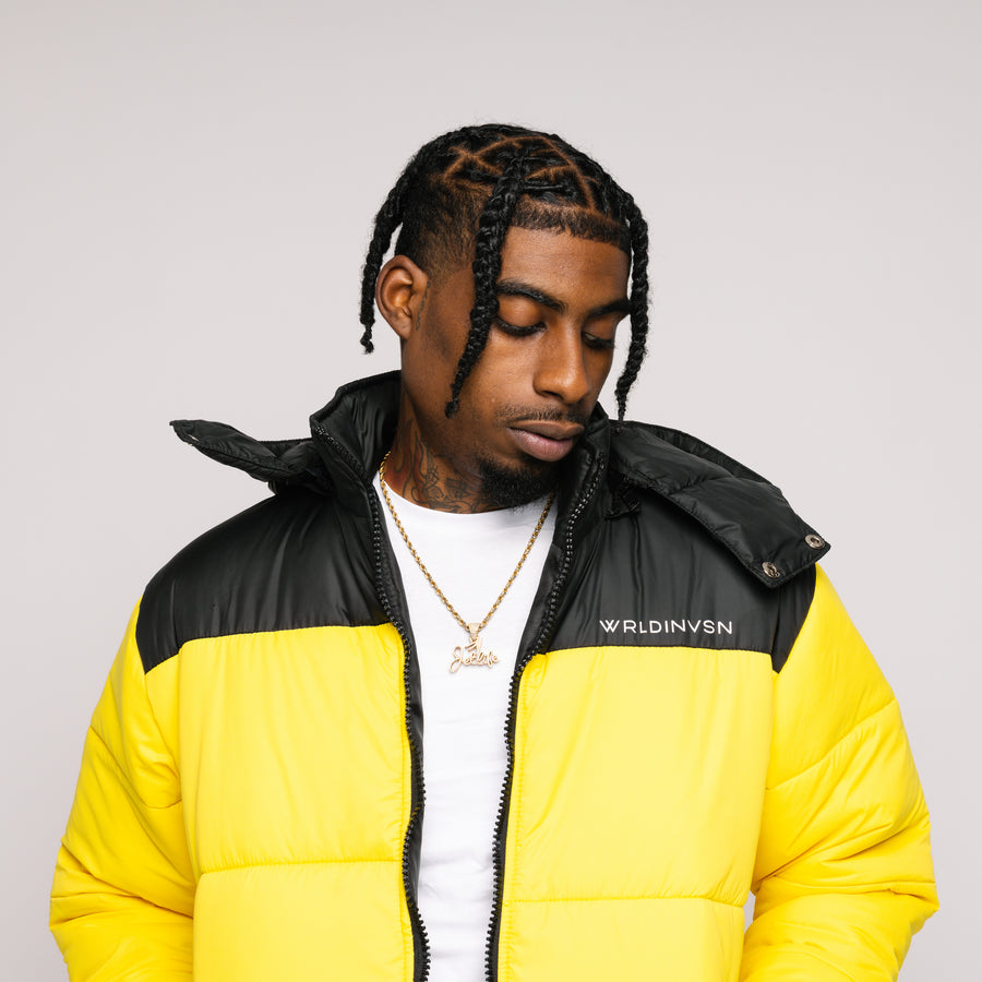 Colorblock Puffer Jacket (Yellow)