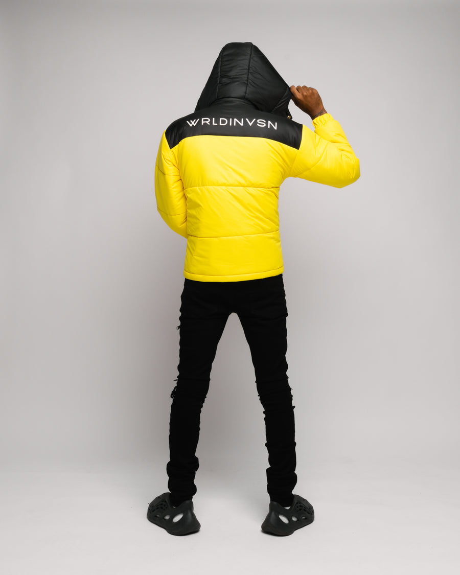 Colorblock Puffer Jacket (Yellow)