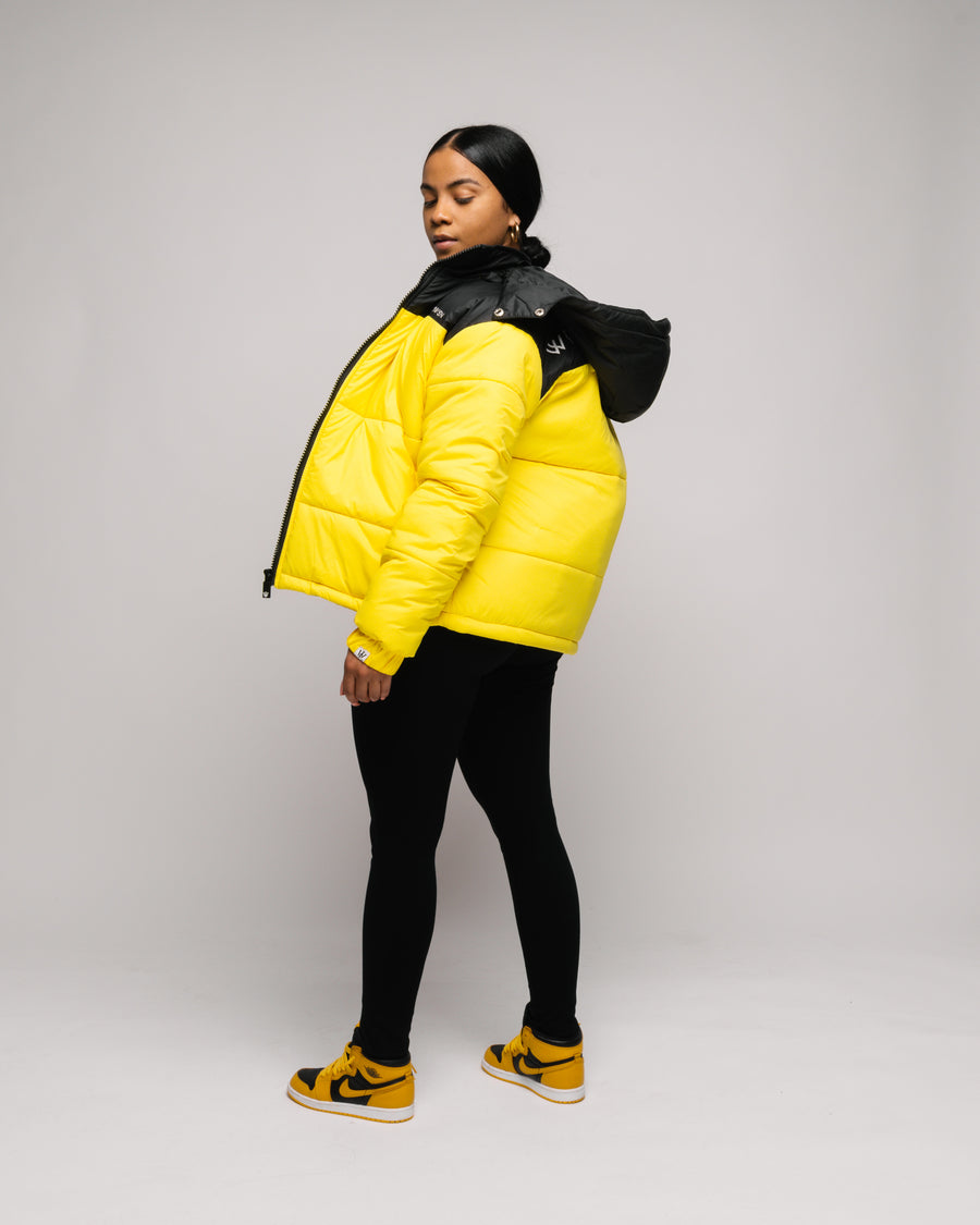 Colorblock Puffer Jacket (Yellow)