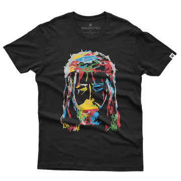 “Abstract Jesus” Tee (Black/Colorful)