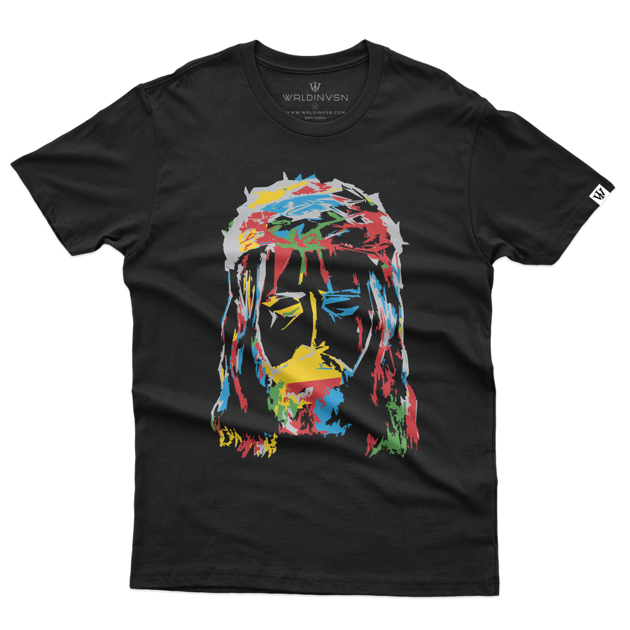 “Abstract Jesus” Tee (Black/Colorful)