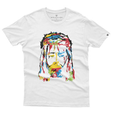 “Abstract Jesus” Tee (White/Colorful)