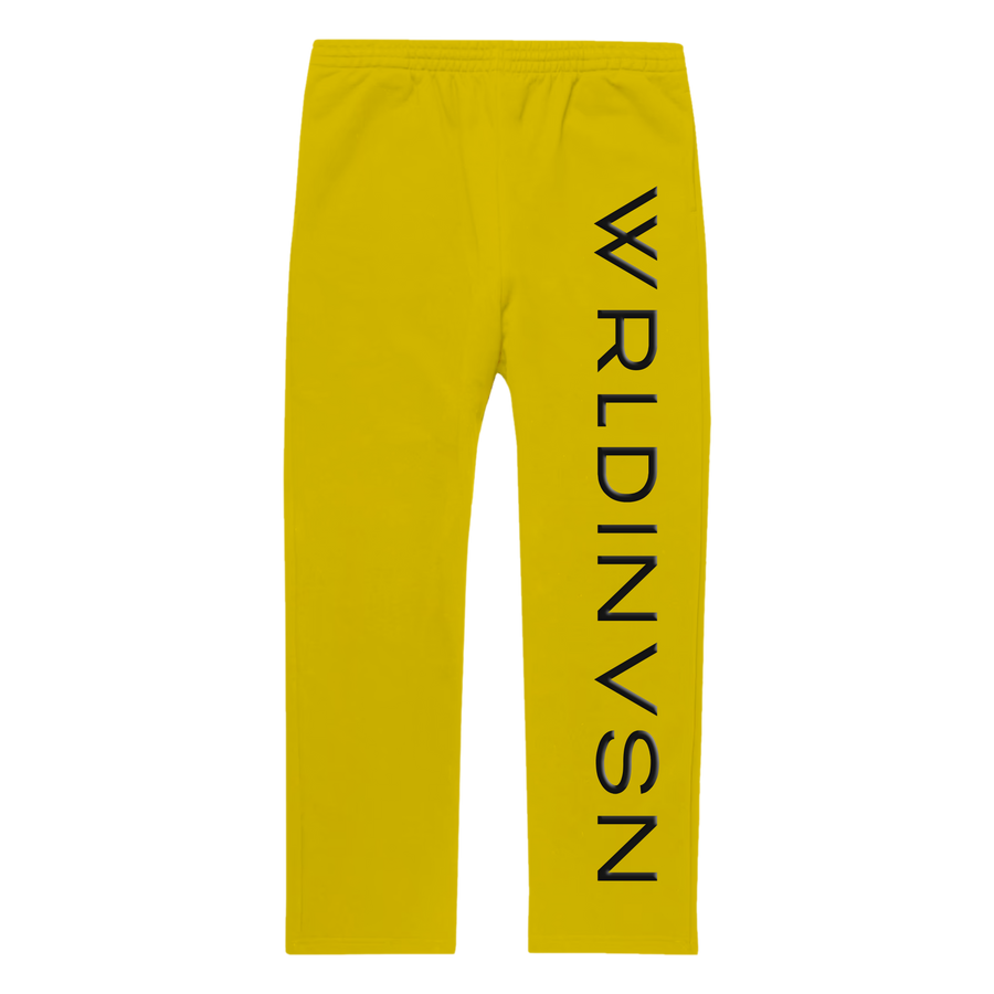 Puff Print Straight Leg Sweatpants (Yellow/Black)