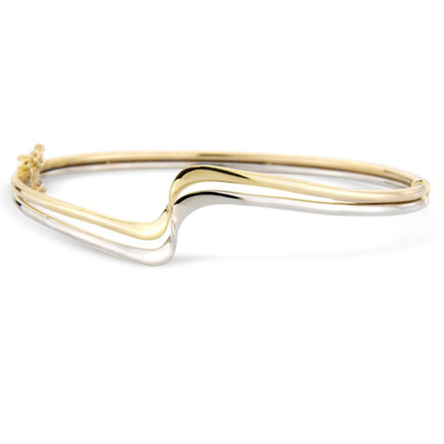 yellow and white gold hinged bangle yellow and white gold hinged ...