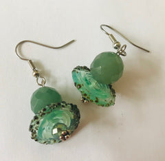Earrings by Christine Smalley with Beads by Liz Deluca