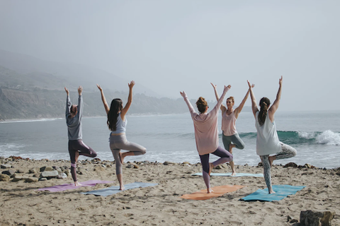  yoga class on the beach