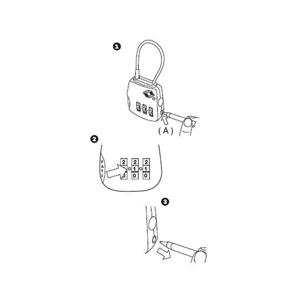 Setting the combination instructions Pacsafe Prosafe Lock