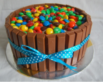 kit kat and smartie birthday cake