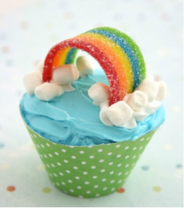 rainbow cup cake birthday celebration