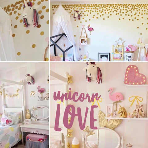 unicorn felt wall head play mat rug bedroom decor nursery decorating playroom 