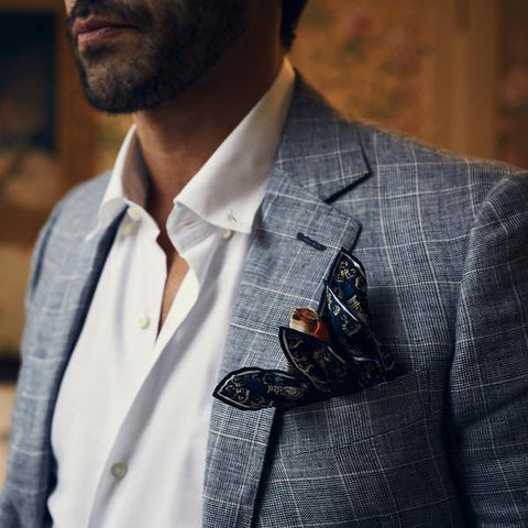 Casual jacket and pocket square