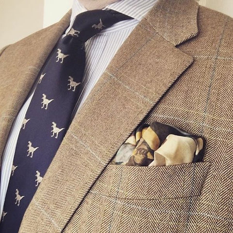 Patterned tie and pocket square