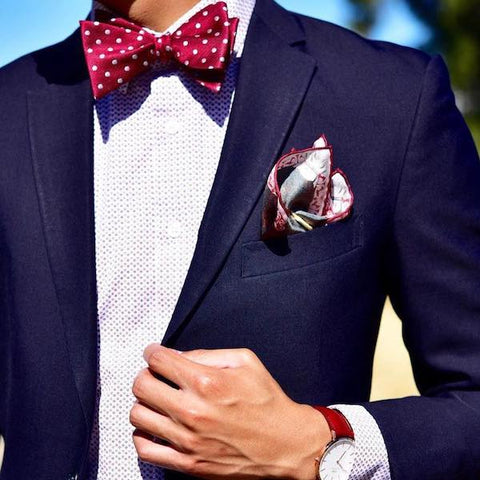 Pocket square and bow tie