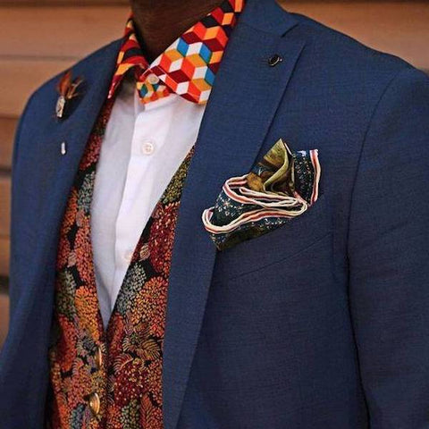 Pocket square with waistcoat