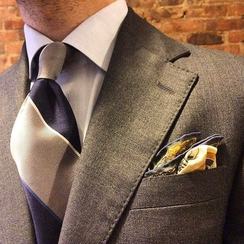 Striped tie and pocket square