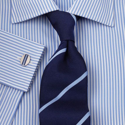 Stripped shirt and patterned tie