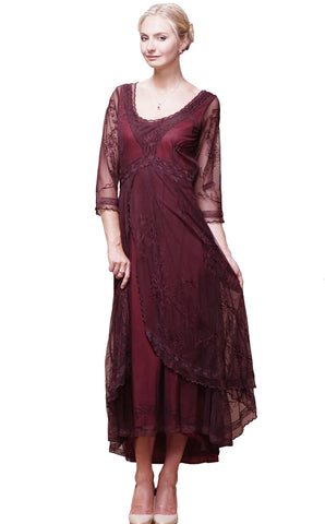 Downton Abbey Tea Party Gown in Ruby by Nataya