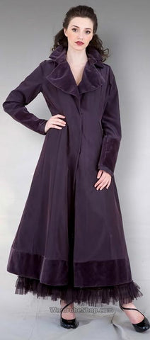 Violet Opera Coat by Nataya with tuxedo style collar