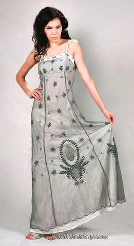 Nataya’s silver Empire-Style Dress