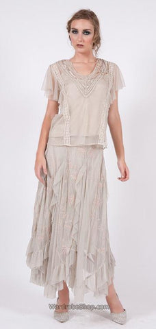 Nataya Ecru lace top and lace skirt