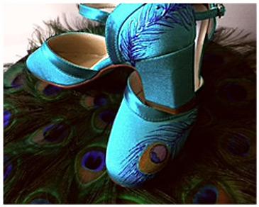 Vintage shoes model in turquoise