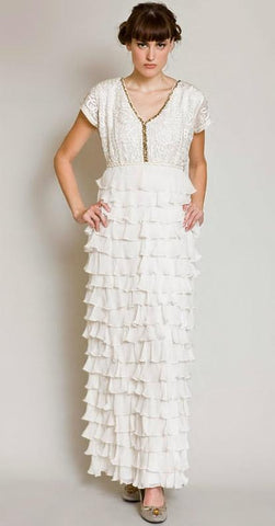 Nataya Vintage Wedding Dress in white