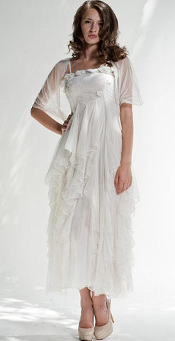 Romantic vintage style white dress