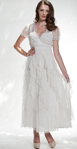 Vintage Romance white wedding gown