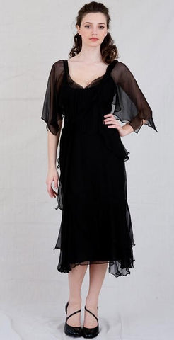 Chiffon cocktail black dresses or evening black gowns