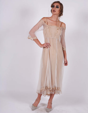 Rose/gold dress vintage inspired dress