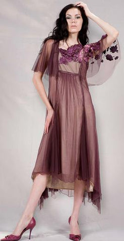 Empire Style Old Hollywood purple fashion vintage dress