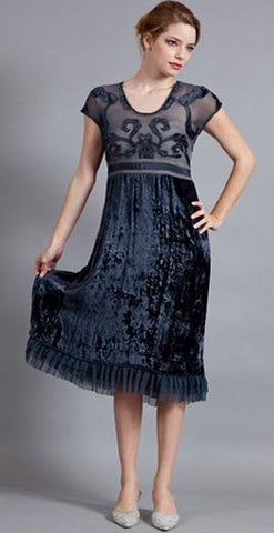 Navy blue 1920s style cocktail dress