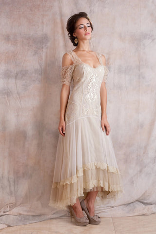 Venetian Cream Vintage Wedding Dress