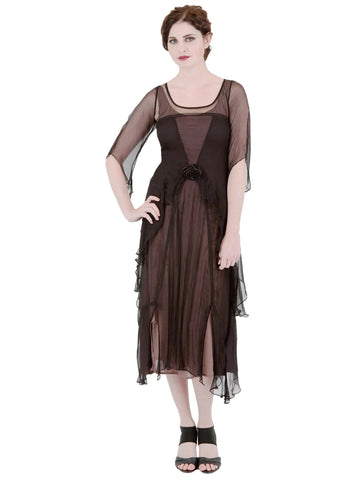 Great Gatsby dress in black/coco