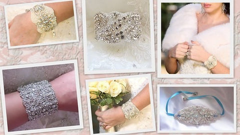 Wedding bracelet inlayed with crystals