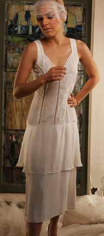Flapper Style Midi Dress in Ivory