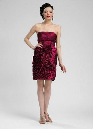 Textured and Gathered ruby dress