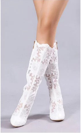 White cowboy princess romantic bridal boots