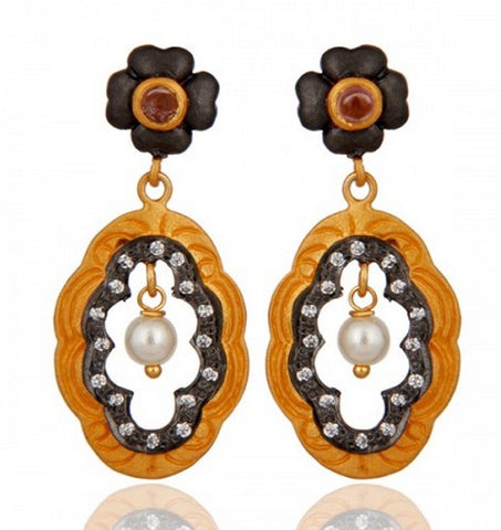 Dramatic drop earring vintage style jewelry