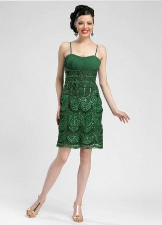 Sophisticated Vintage green short dress