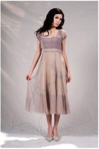 Vintage style fashion dress in rose