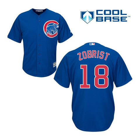 Majestic Athletic Chicago Cubs Ben Zobrist Cool Base Replica Alternate Blue Jersey XXL / Blue