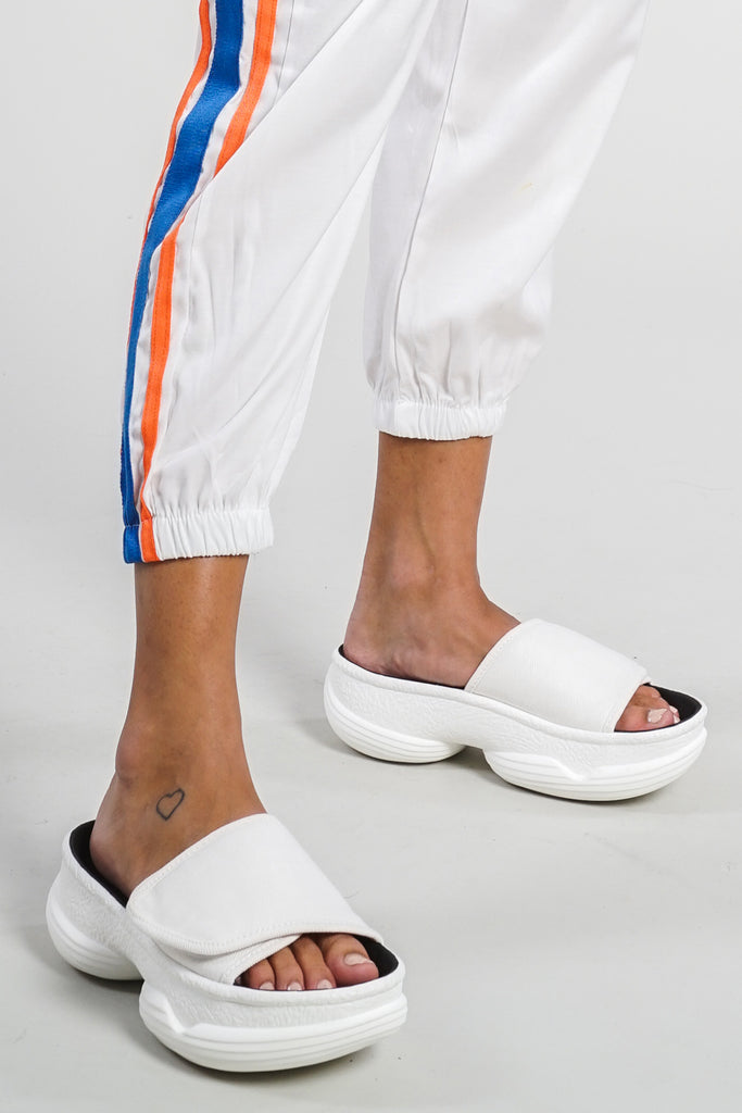 Looper Chunky Velcro Slides - White 