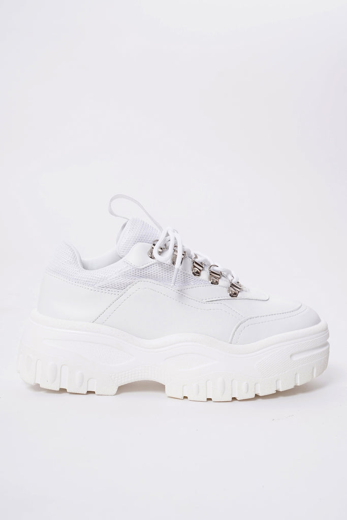 all white chunky sneakers