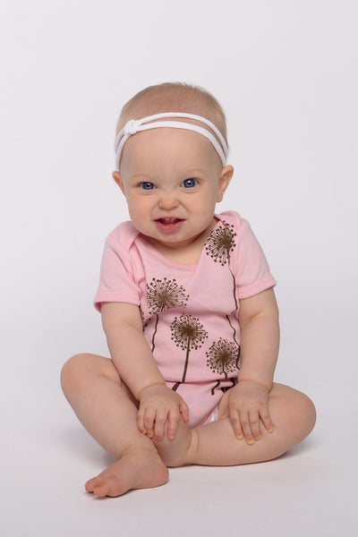 dandelion wishes onesie in cotton candy pink