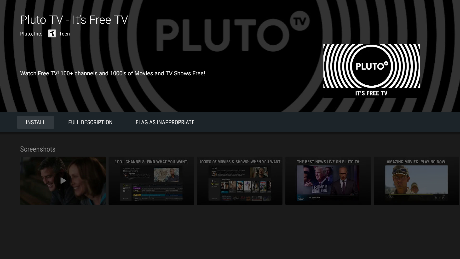 Pluto TV Live TV Streaming Application