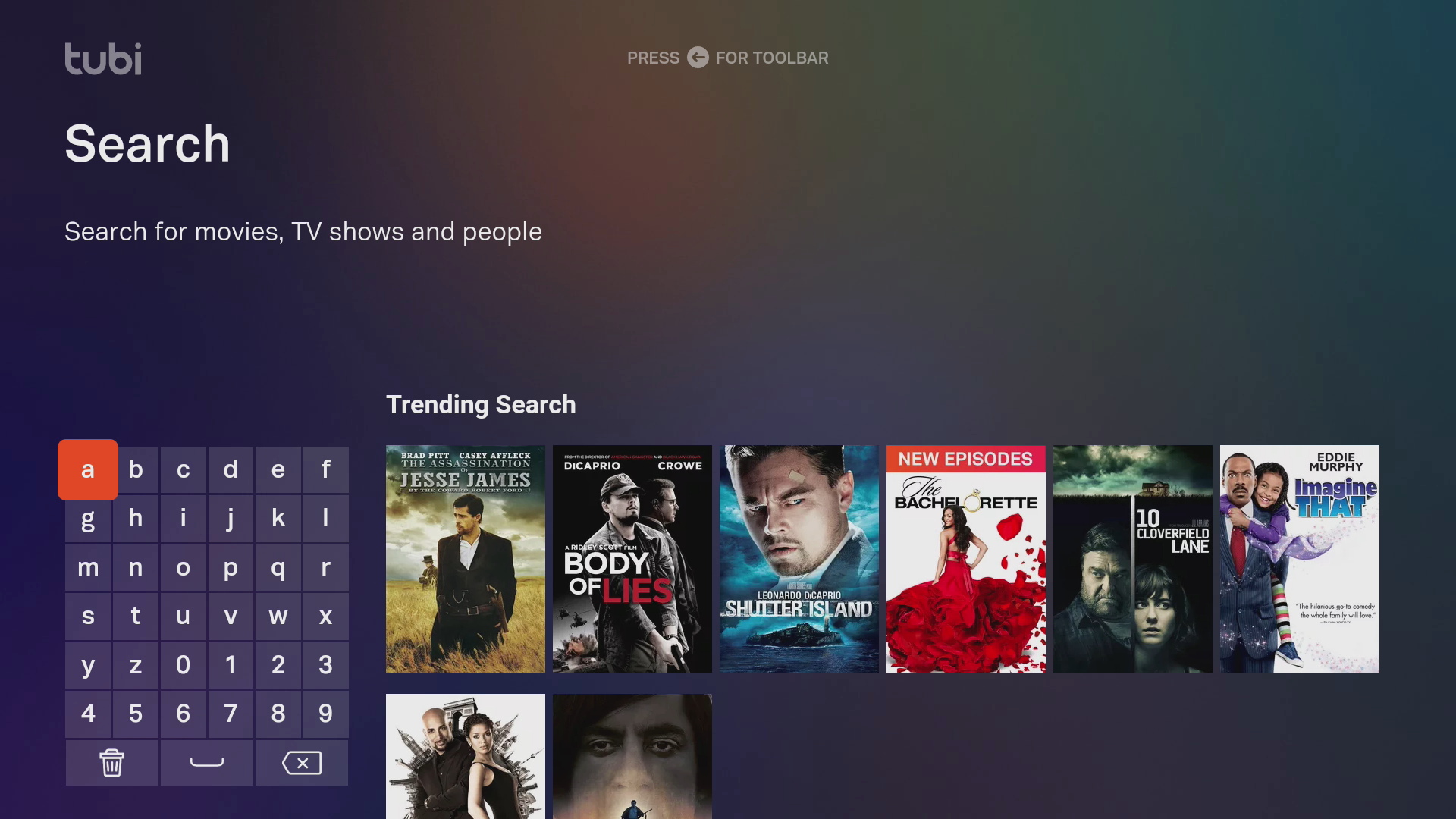 Tubi TV Search Feature