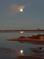 Moon over lake